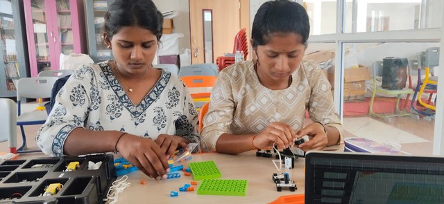 Teachers working with STEM components